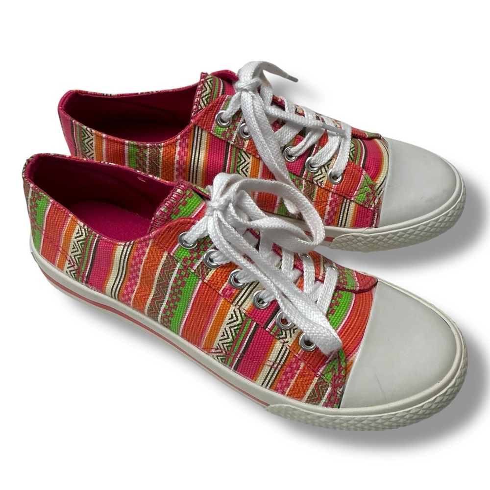 AIRWALK Retro Striped Canvas Lace-up Sneakers - Picture 13 of 13